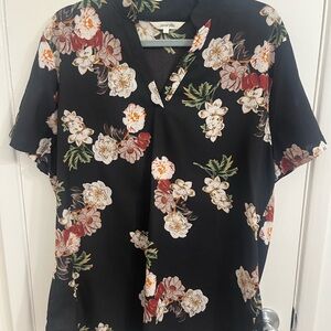 Floral Black Blouse
